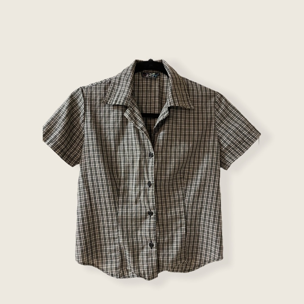 90’s/Y2K plaid button up shirt